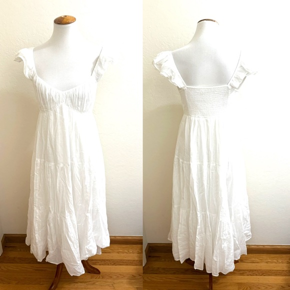 Abercrombie & Fitch White Midi Dress - Picture 2 of 3